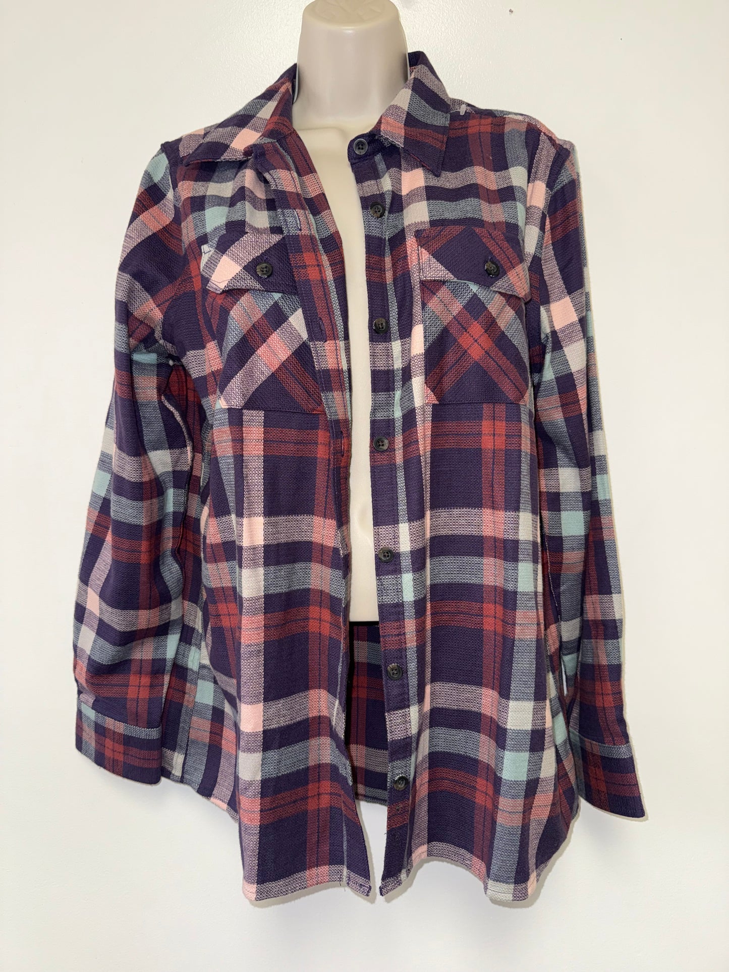NWT Ascend (Medium) Brand New Purple Neutral Plaid Button Up