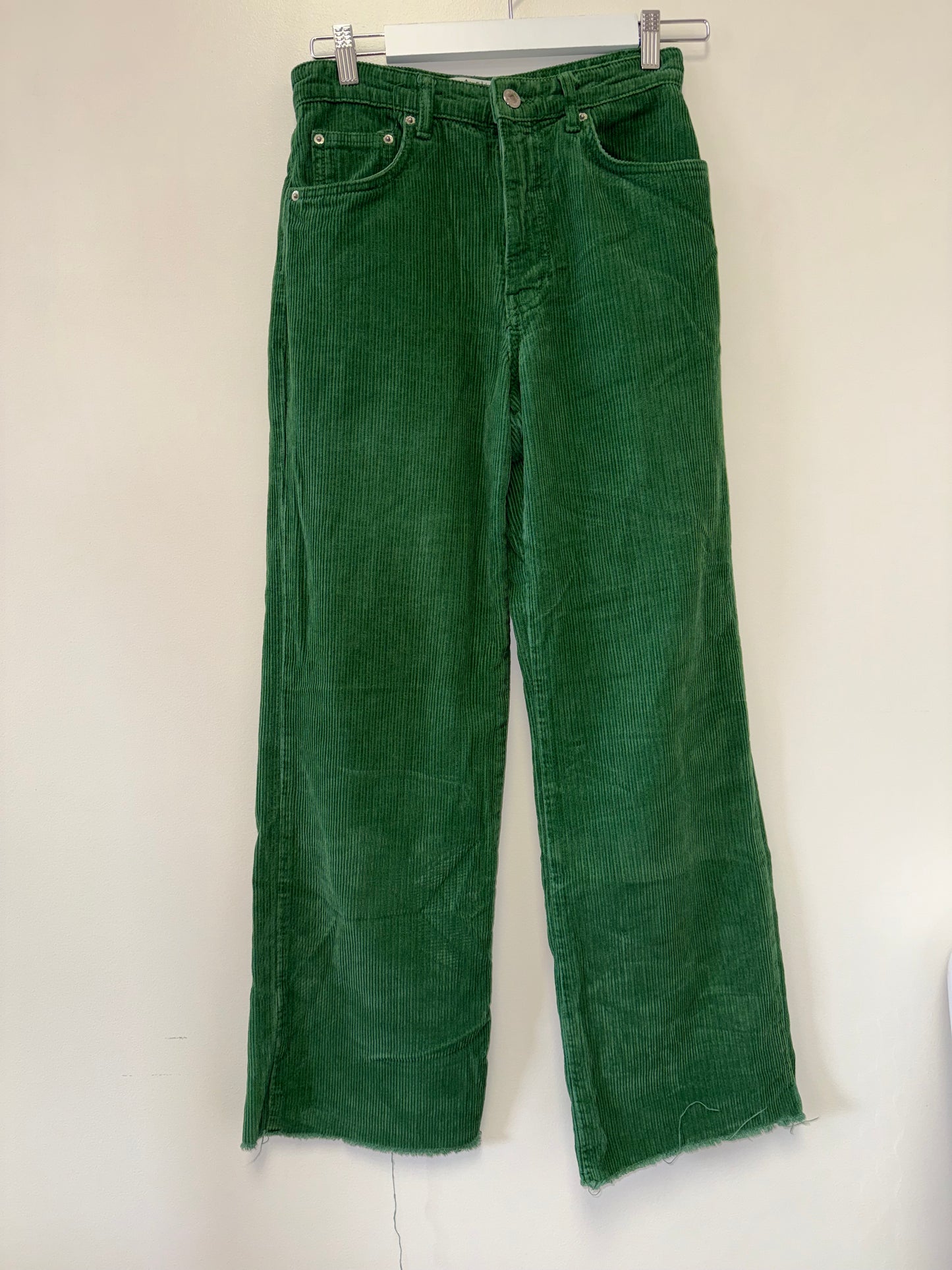 Stradivarius (6) Green Corduroy Straight Leg Pants