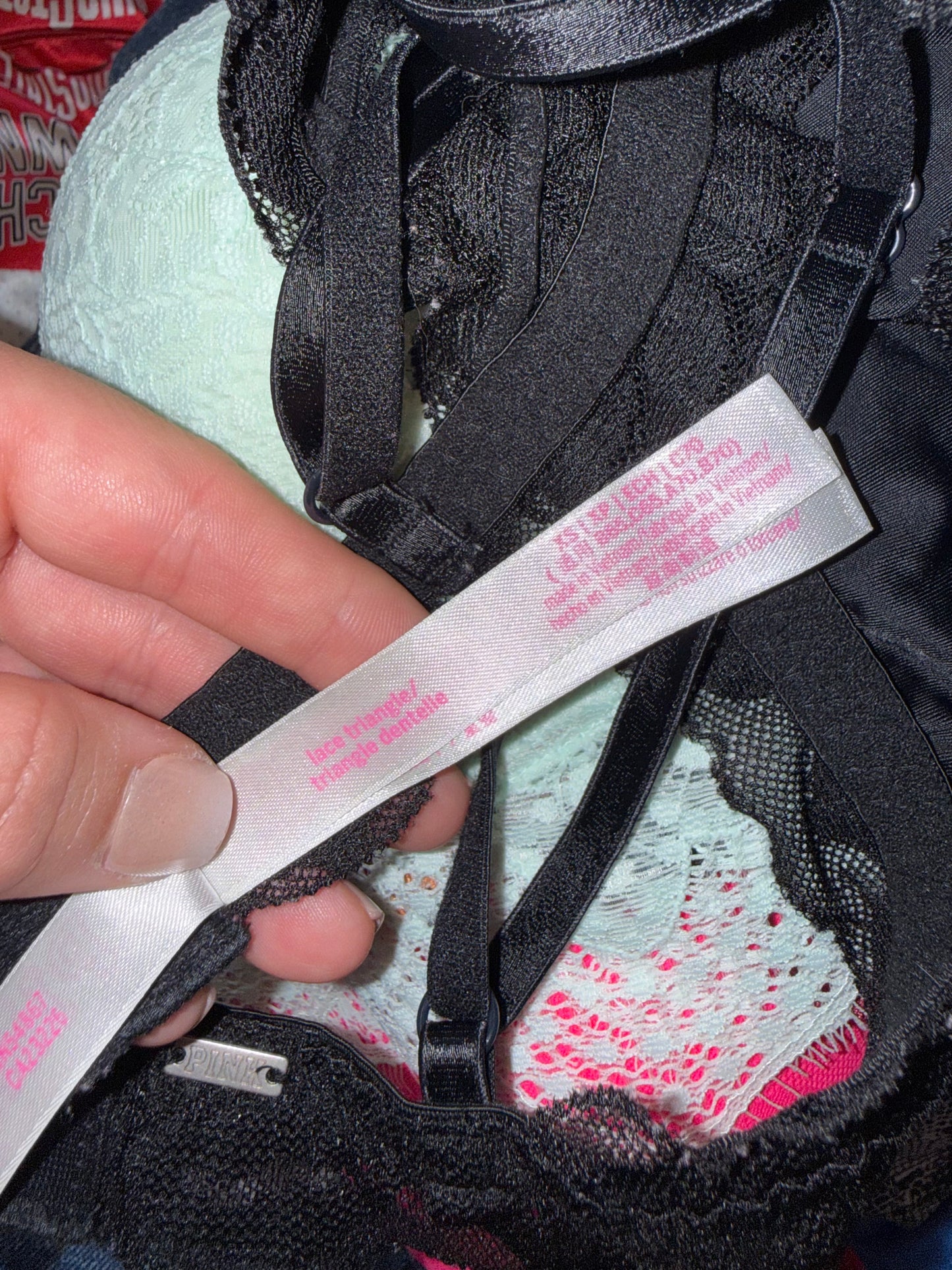 PINK Victoria's Secret (XS) Black Lace Triangle Bralette