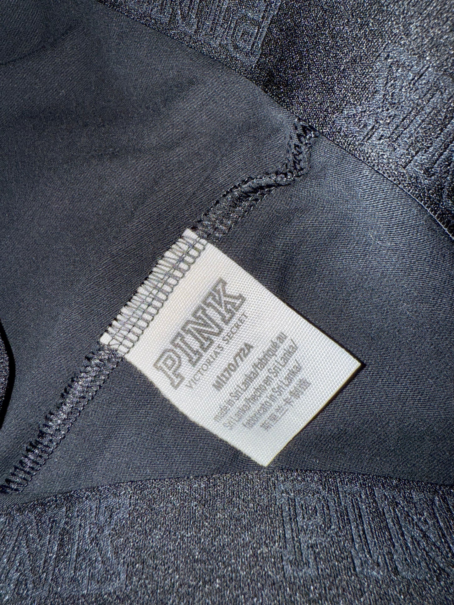 PINK Victoria's Secret (Medium) Black Cropped Leggings with Rhinestone Leg