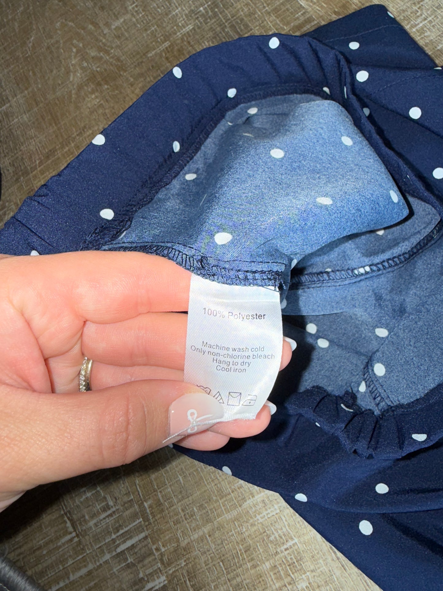 Duffield Lane (Medium) Navy Blue Lightweight Shorts with White Polka Dots