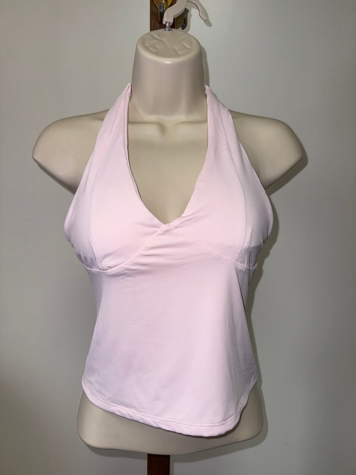 Pink Rose (Medium) Pink Luxy Contour Halter Neck Crop Top