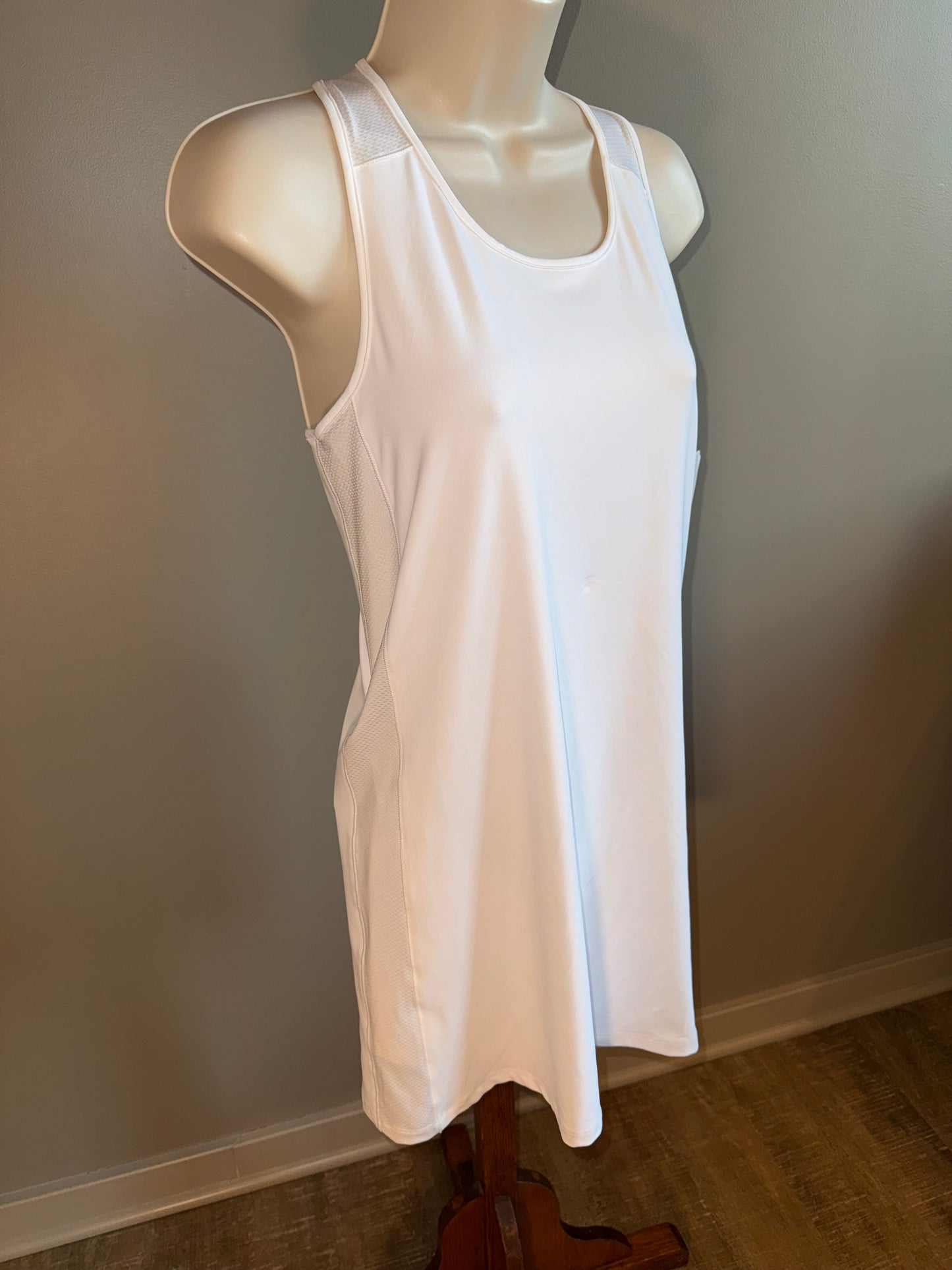 NWT Prince (Girls Large) Brand New White Midi Tank Dress with Undershort