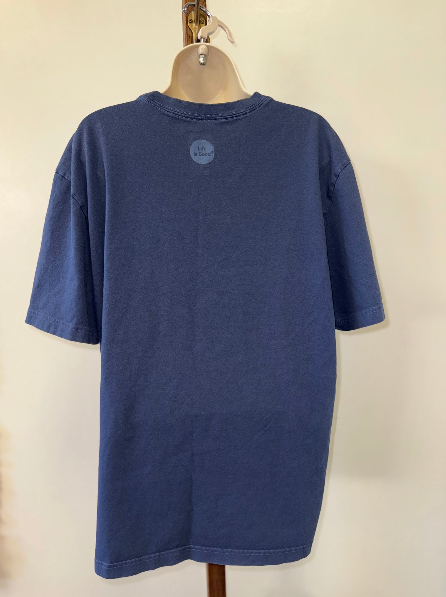 Life Is Good (XL) Blue T-Shirt with Football Print