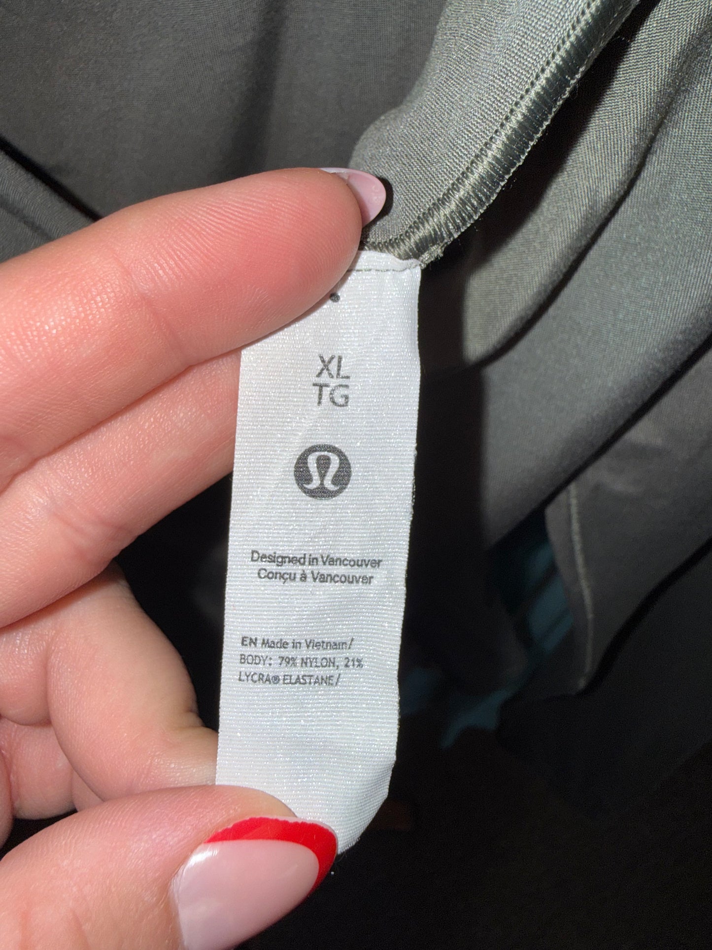 Lululemon (XL) Green Long Sleeve Bodysuit with Square Neck