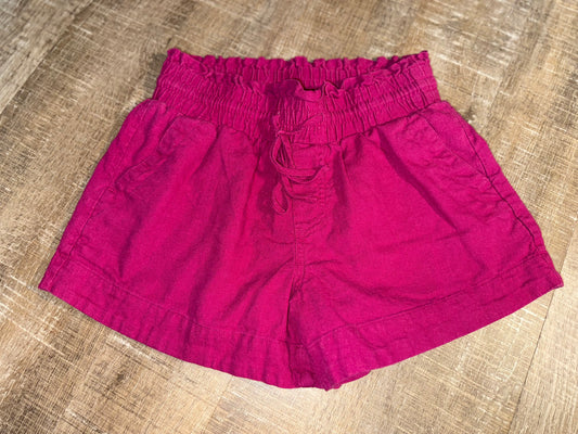 a new day (XS) Pink Drawstring Linen Shorts