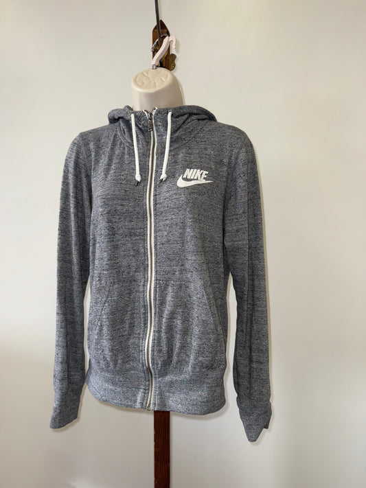 Nike (Medium) Grey Full Zip Up Hooded Jacket with Red Tag
