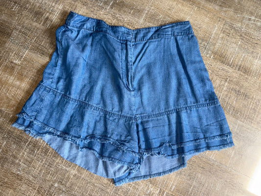 1250 Degree (Small) Blue Lightweight Shorts with Frayed Bottoms