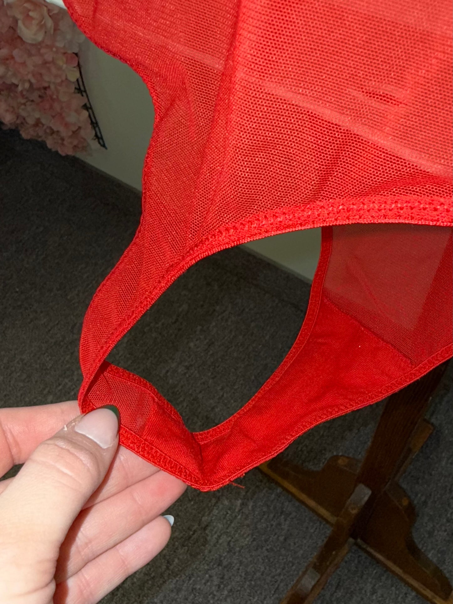 NWT Auden (Medium) Brand New Red One Piece Jeweled Lingerie Bodysuit