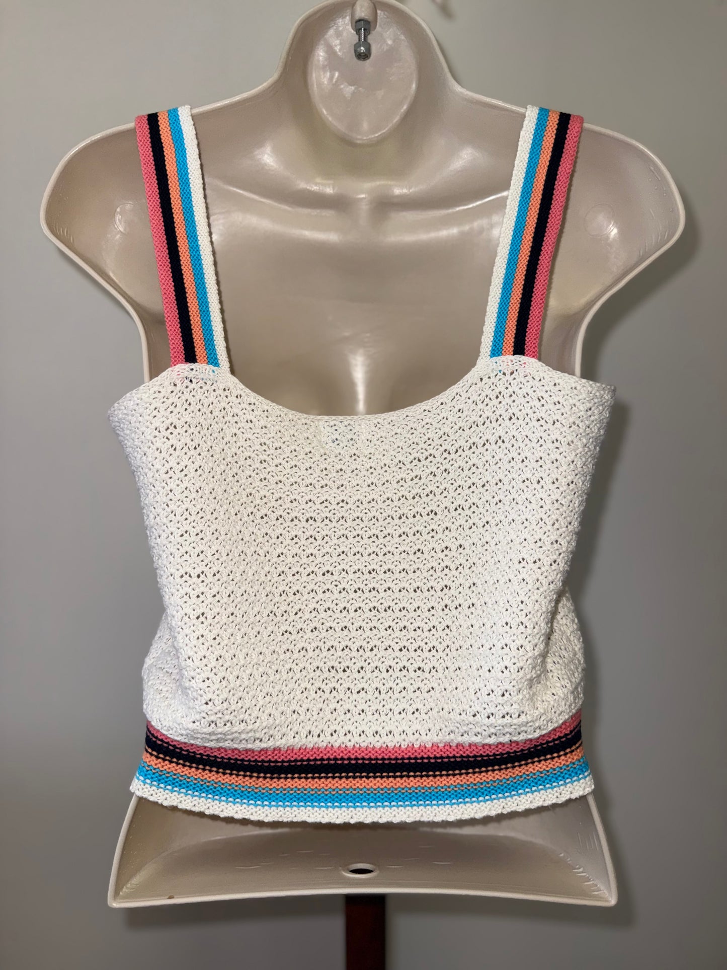 NWT Blue Rain by Francesca's (Small) Brand New Cream Crochet Cropped Tank