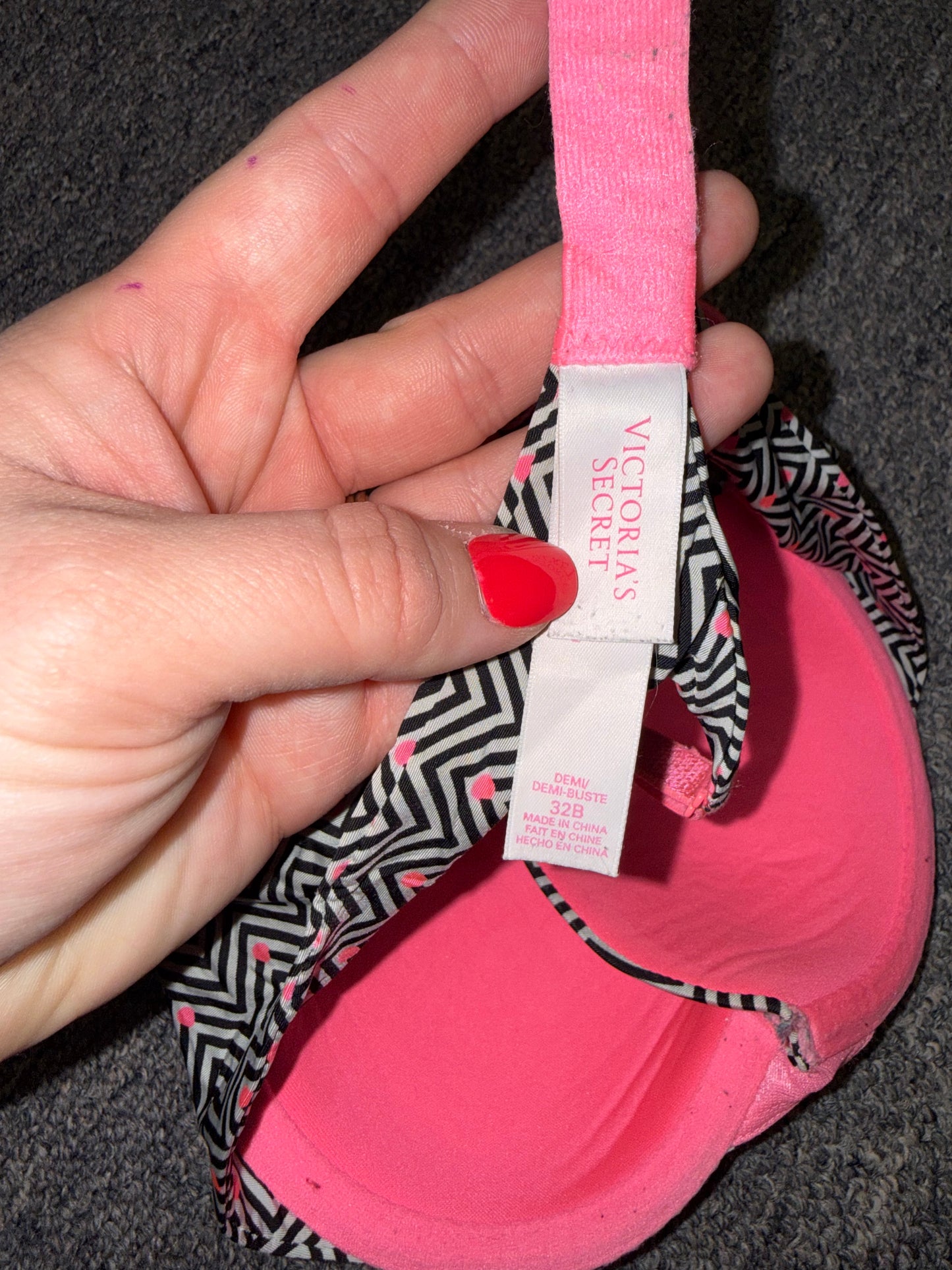 Victoria's Secret (32B) Vintage Neon Pattern Demi Bras