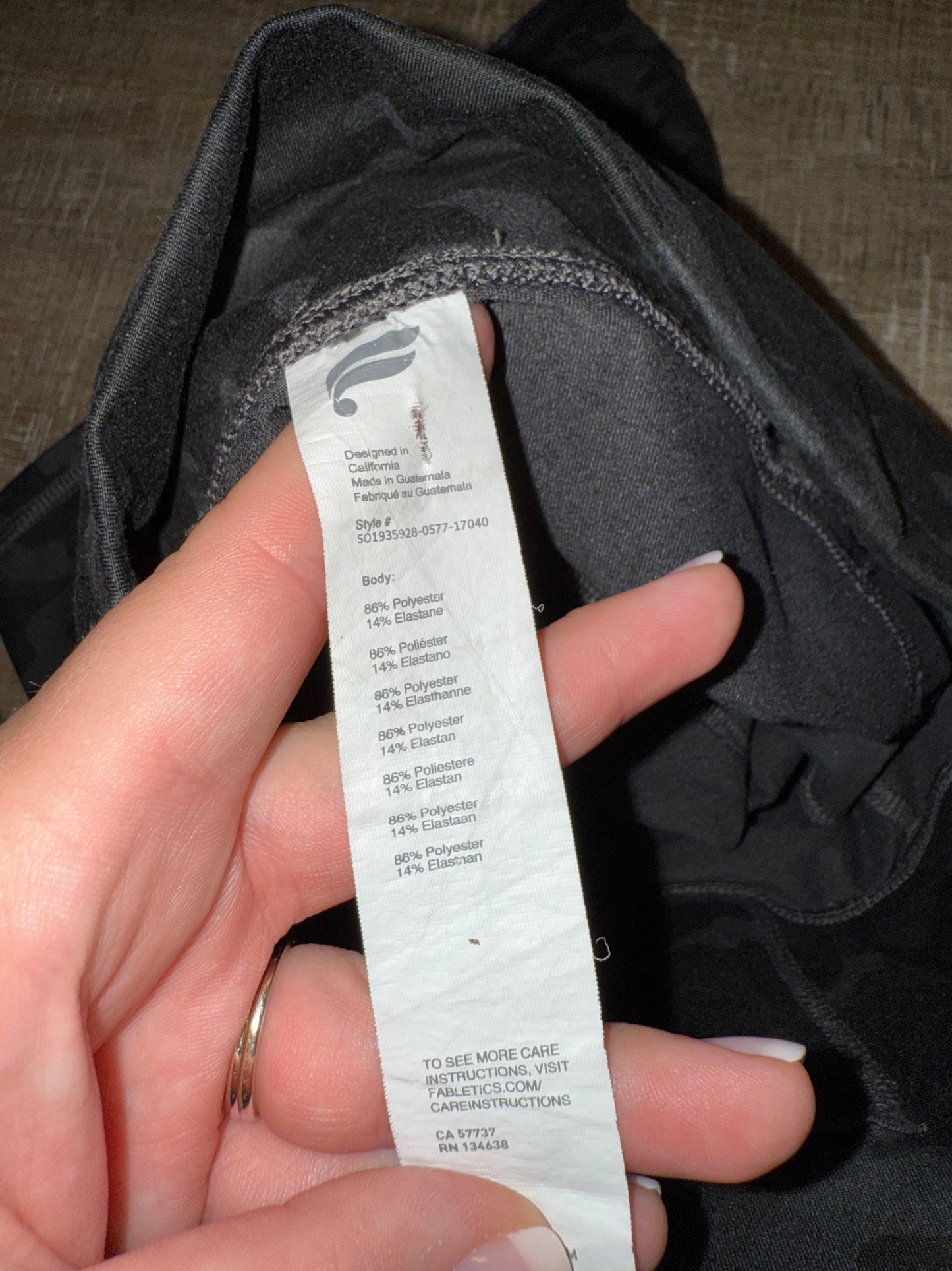 Fabletics (Medium) Black//Grey Camo Pattern Biker Shorts