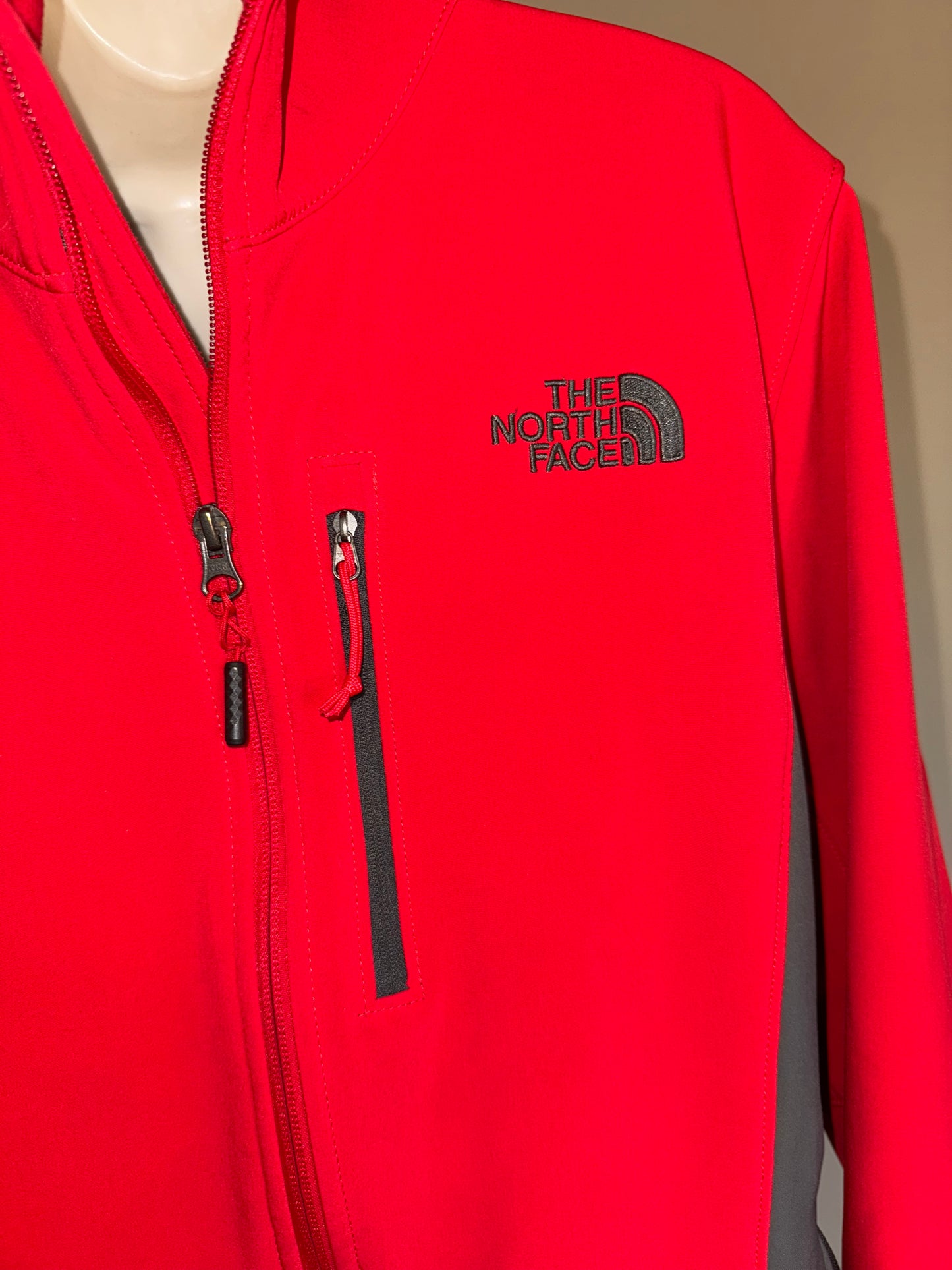 The North Face (Medium) Red//Grey Full Zip Outdoor Coat