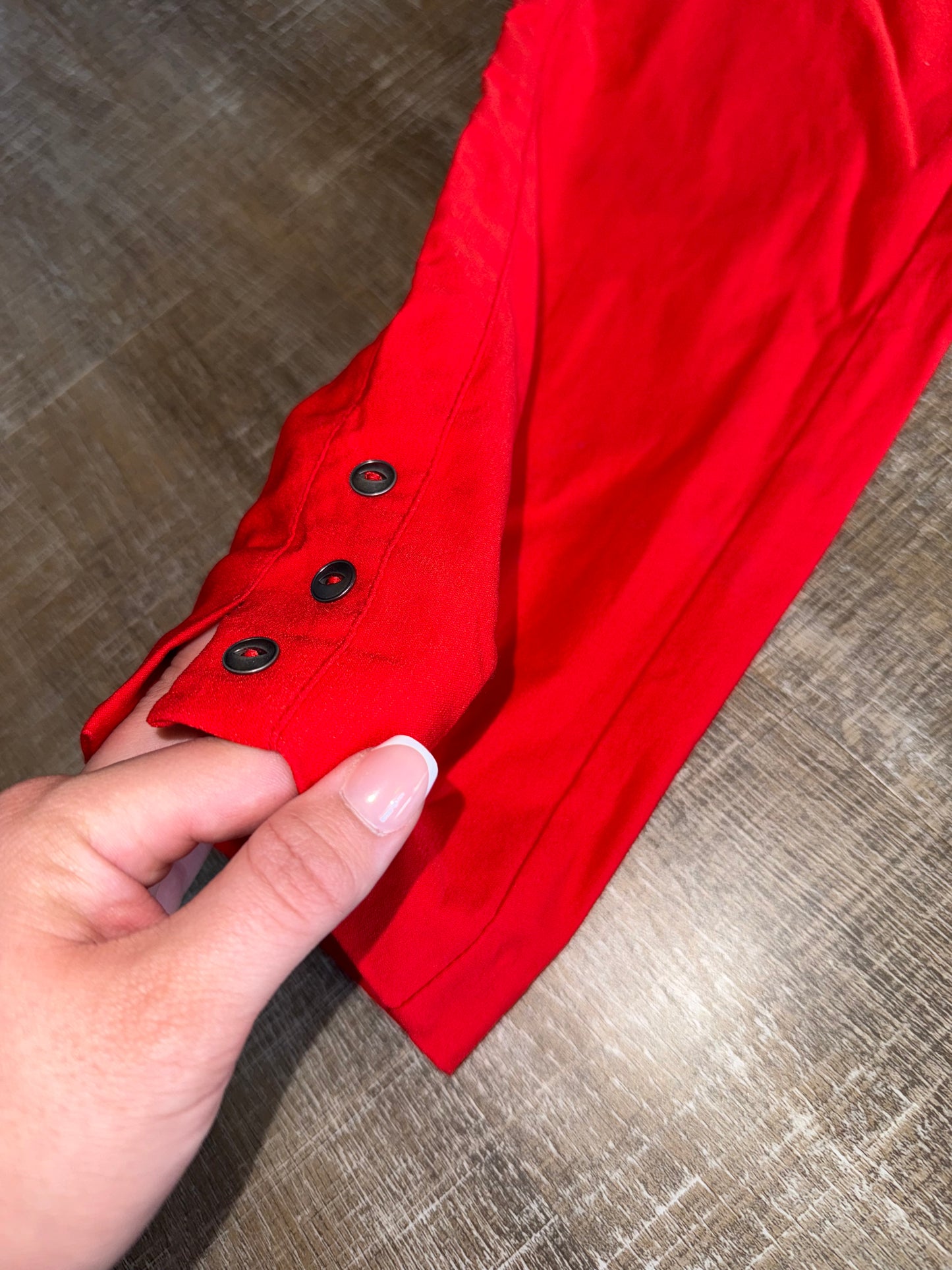 Tribal (6) Bright Red Cropped Slip On Dress Pants