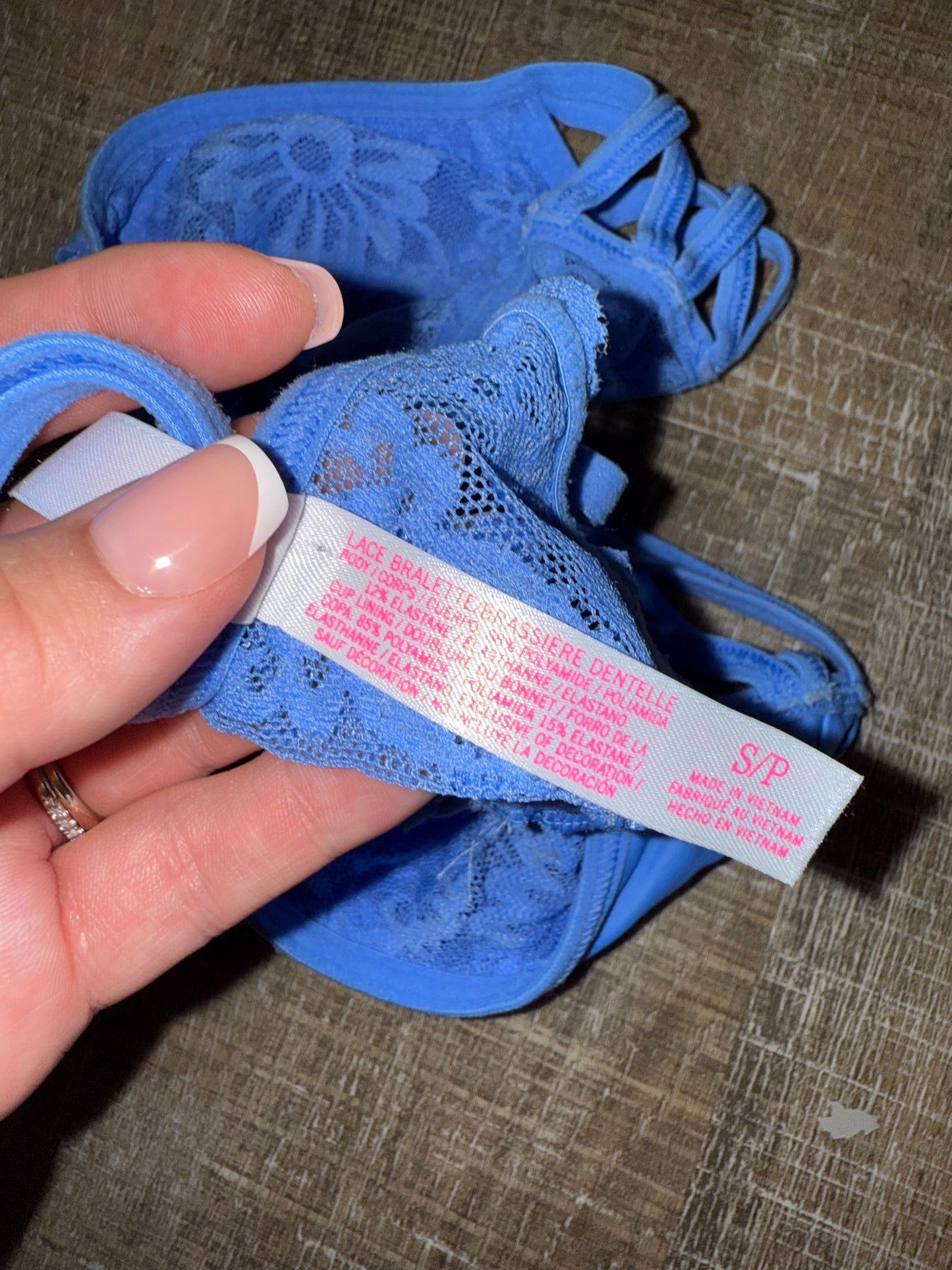 PINK Victoria's Secret (Small) Blue Lace Bralette