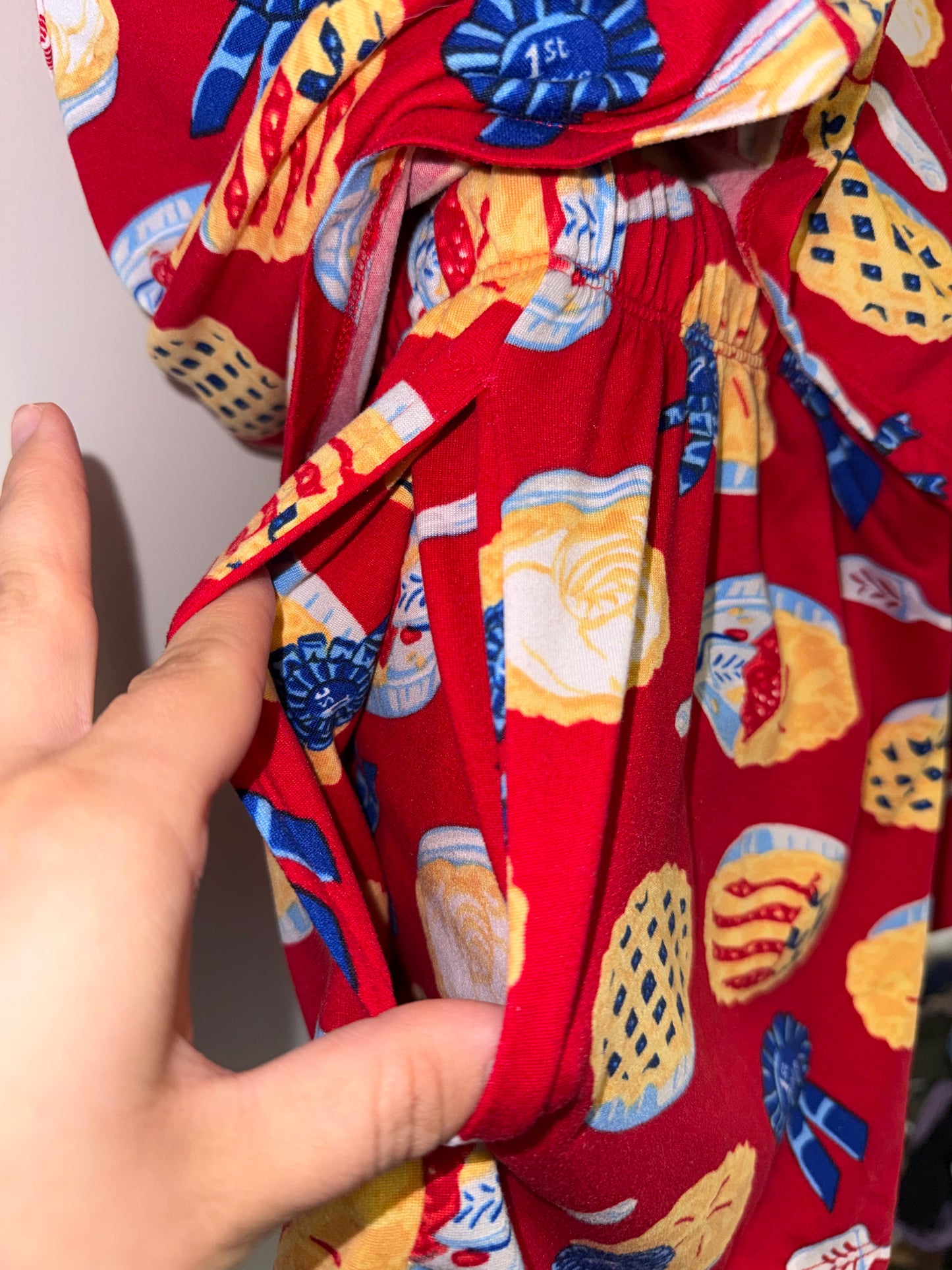 Celebrate Patriotic (Small) Red & Blue American Pie Pj Shorts & Button Up Set