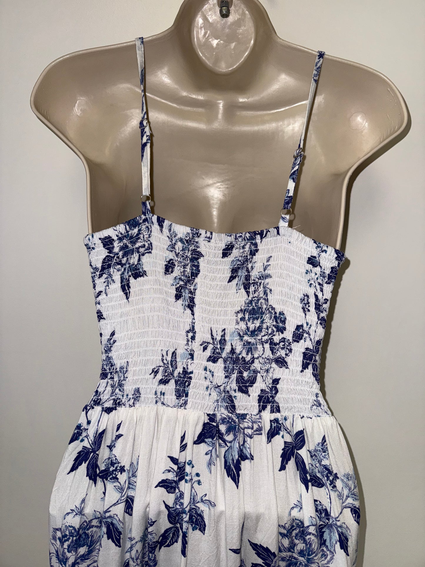 Angie (Small) Blue & White Floral Maxi Dress
