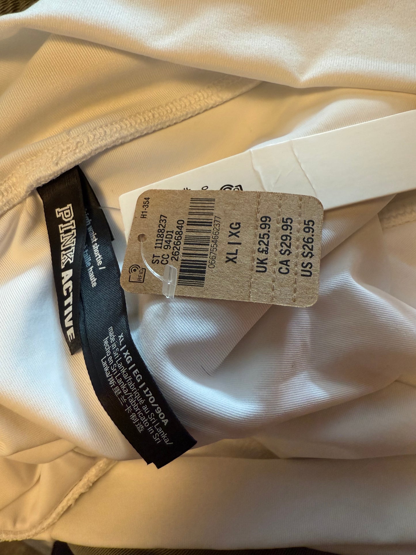 NWT PINK Victoria's Secret (XL) Brand New White High Waist Shortie Swim Bottoms