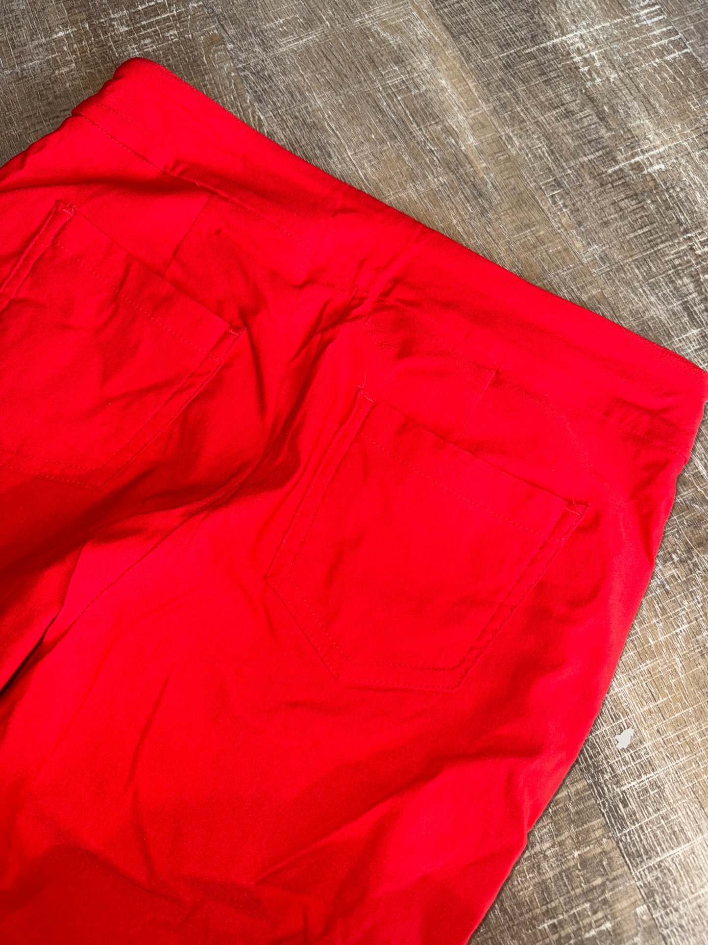 Tribal (6) Bright Red Cropped Slip On Dress Pants