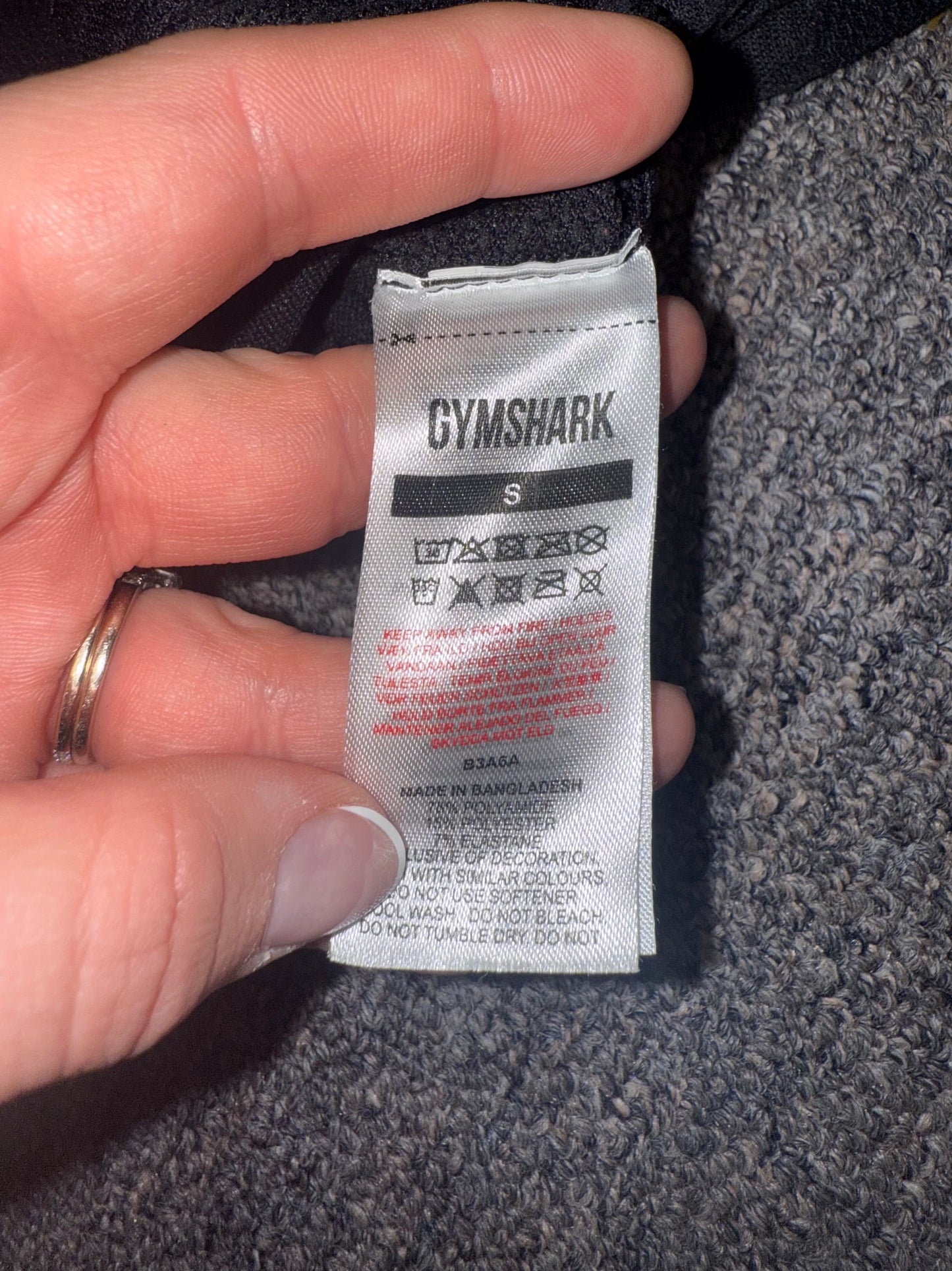 Gymshark (Small) Black and Grey Camo Pattern Leggings