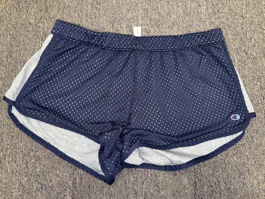 Champion (Large) Women's Navy Blue Mesh Activewear Shorts