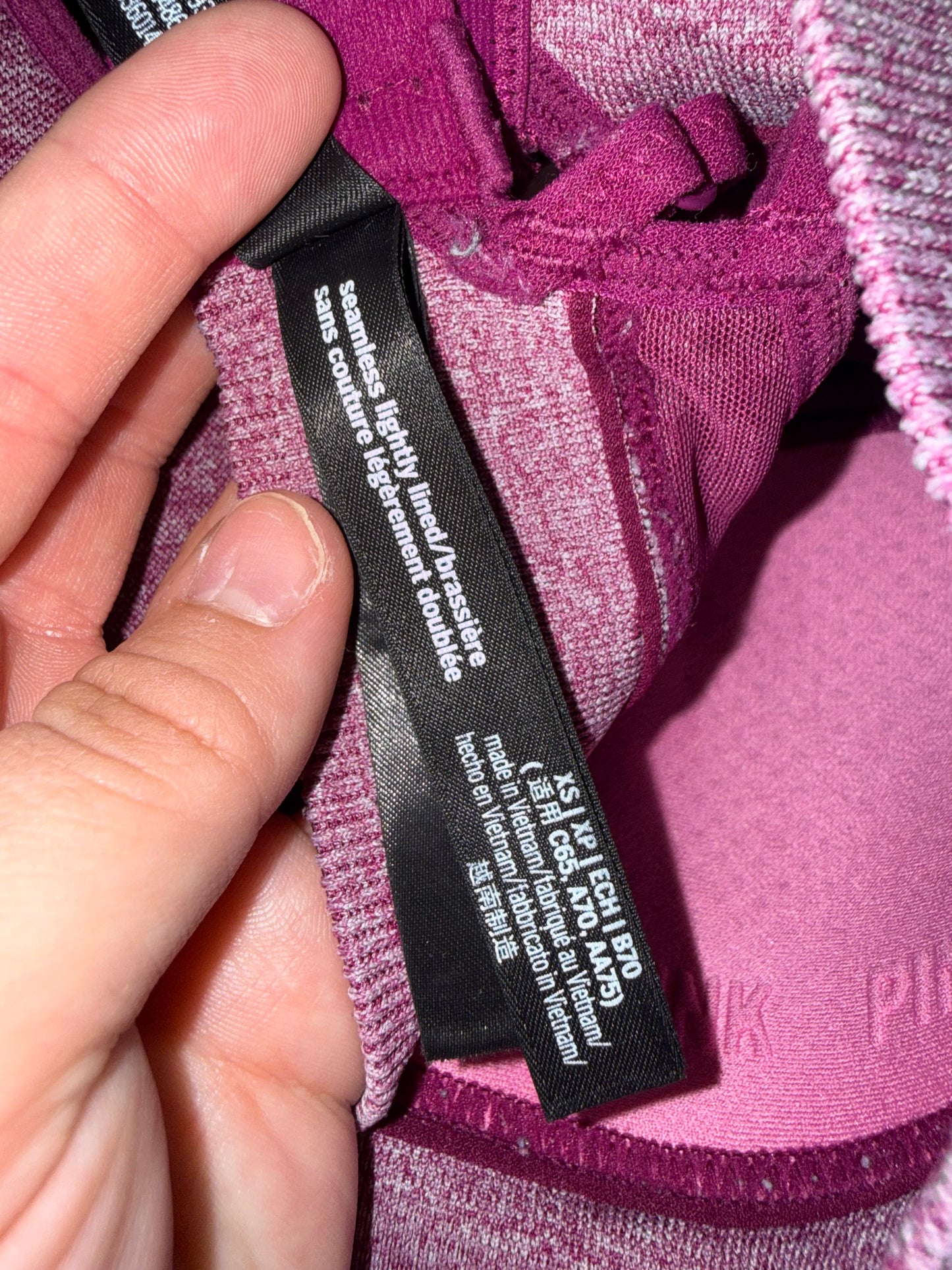 PINK Active (XS) Pink Padded Sports Bra