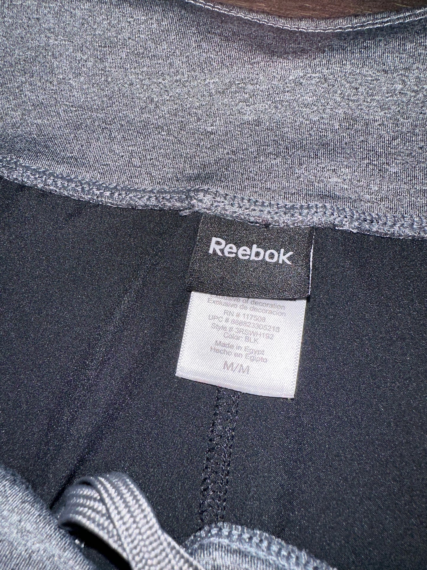 Reebok (Medium) Black Sporty Shorts with Back Zipped Pocket