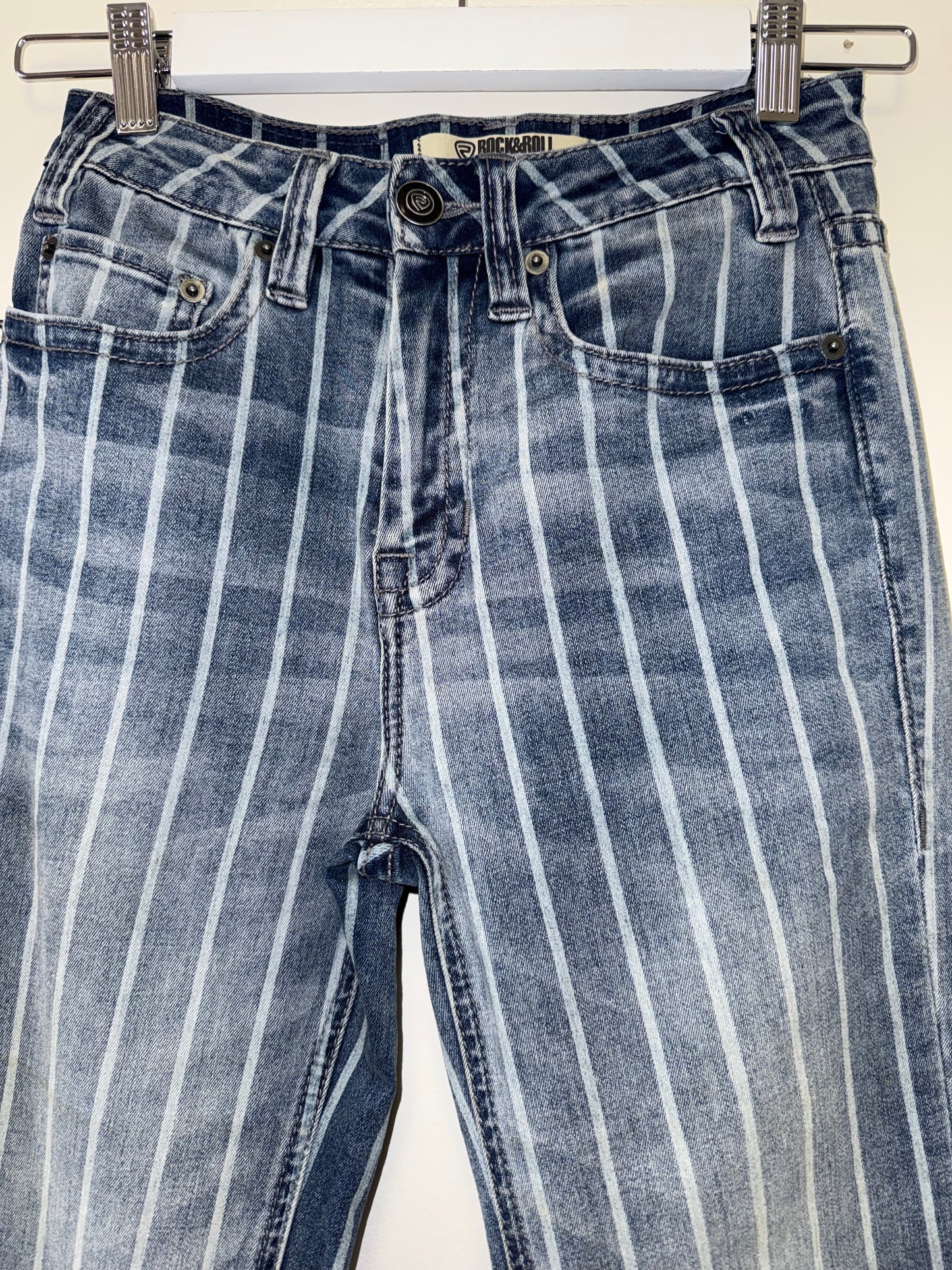 Rock&Roll (24) Striped High Rise Trouser Denim Bootcut Jeans