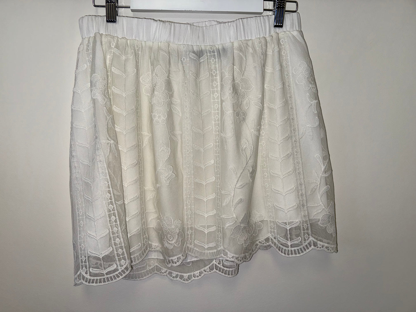 Blue Rain (Small) Off White Lace/Sheer Skirt
