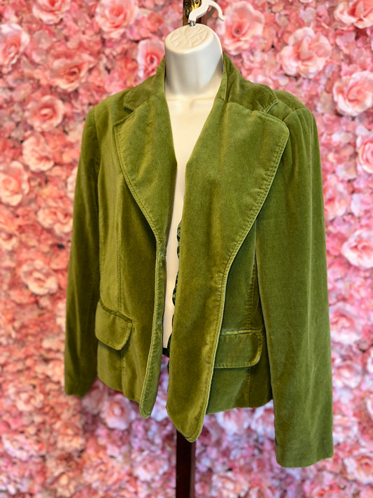 Studio 94 (XL) Bright Green Suede Buttoned Blazer Jacket