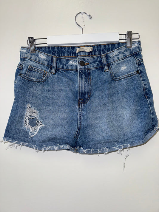 Britney Boyfriend Distressed Denim Jean Shorts