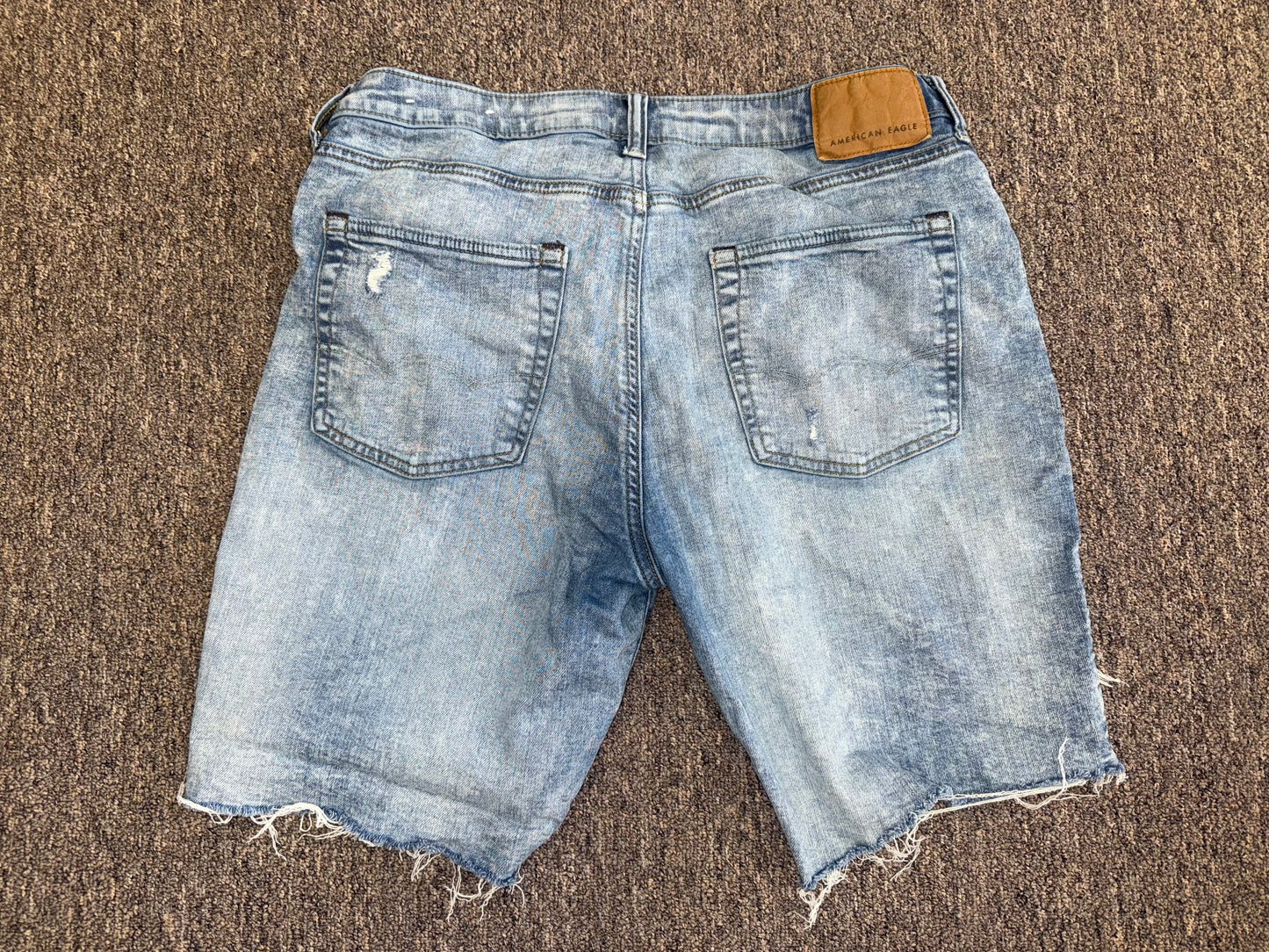 American Eagle (34) Distressed Denim Airflex Jean Shorts