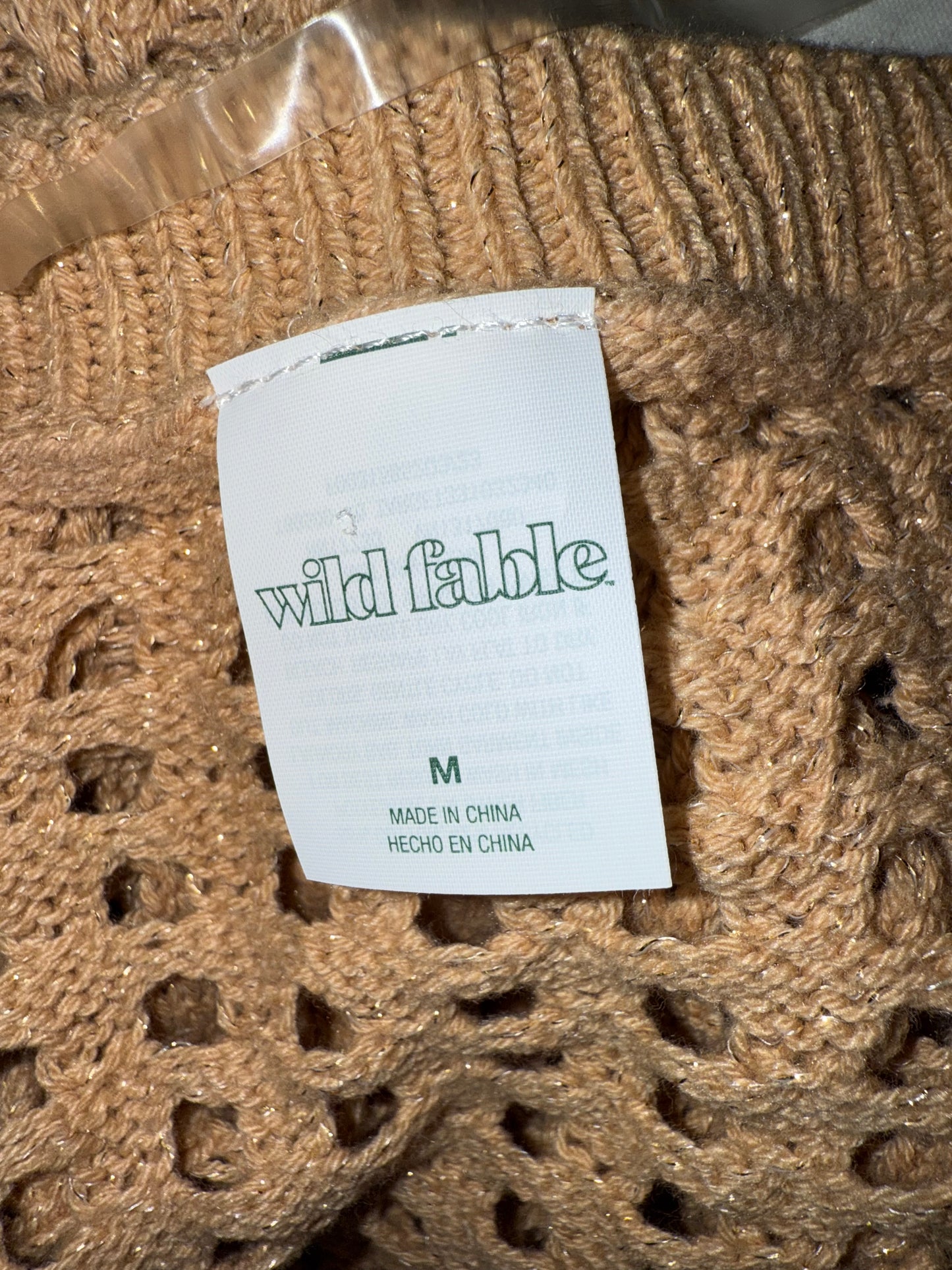 NWT Wild Fable (Large) Brand New Tan Crochet Cropped Sweater