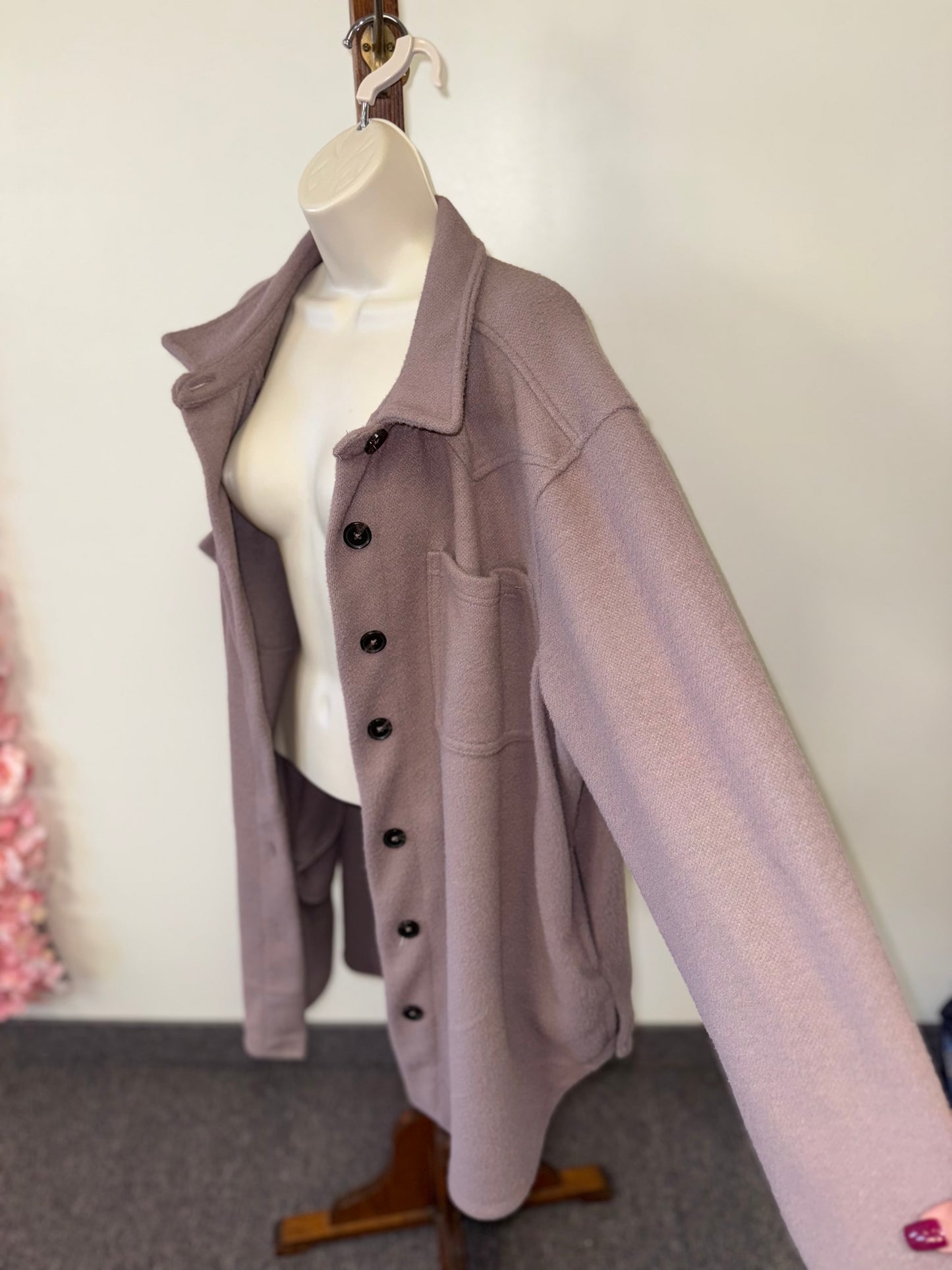 Maurices (XL) Purple Button Up Shacket