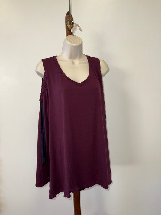 NWT Lane Bryant (14/16) Brand New Maroon Cold Shoulder Long Sleeve