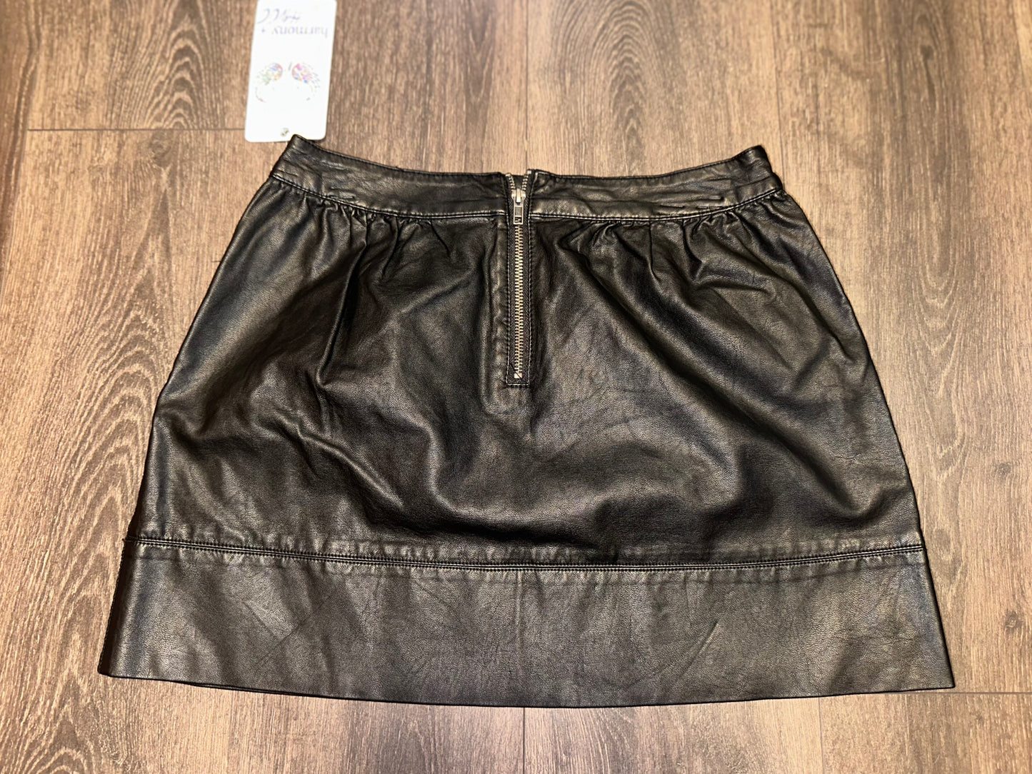 NWT Harmony + Havoc (Medium) Brand New Black Faux Leather Mini Skirt