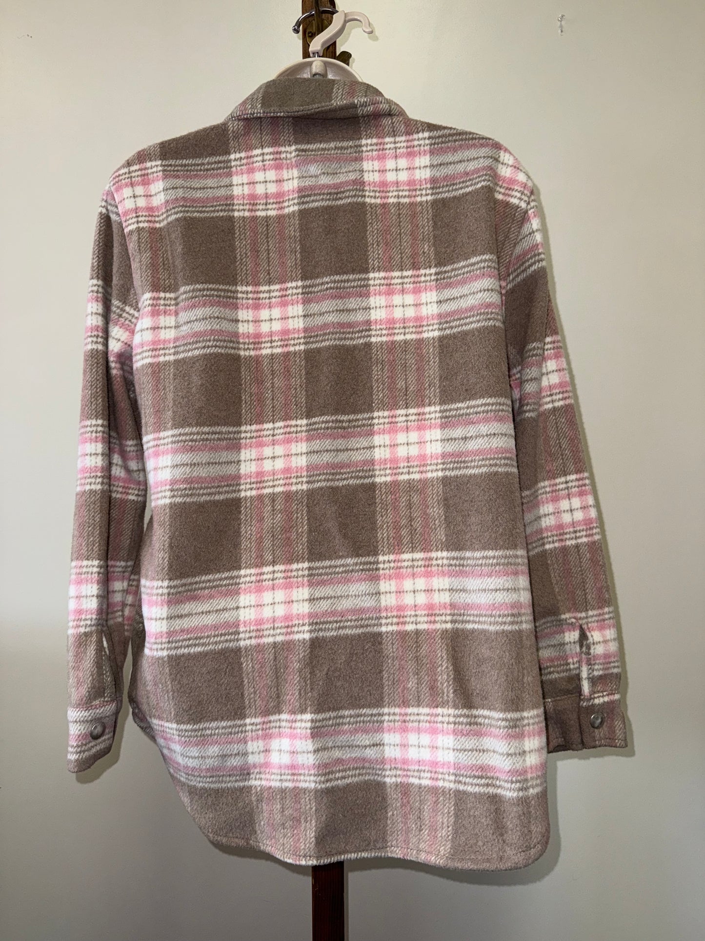 BLANKNYC (XS) Brown/Pink Plaid Button Up Shacket Coat