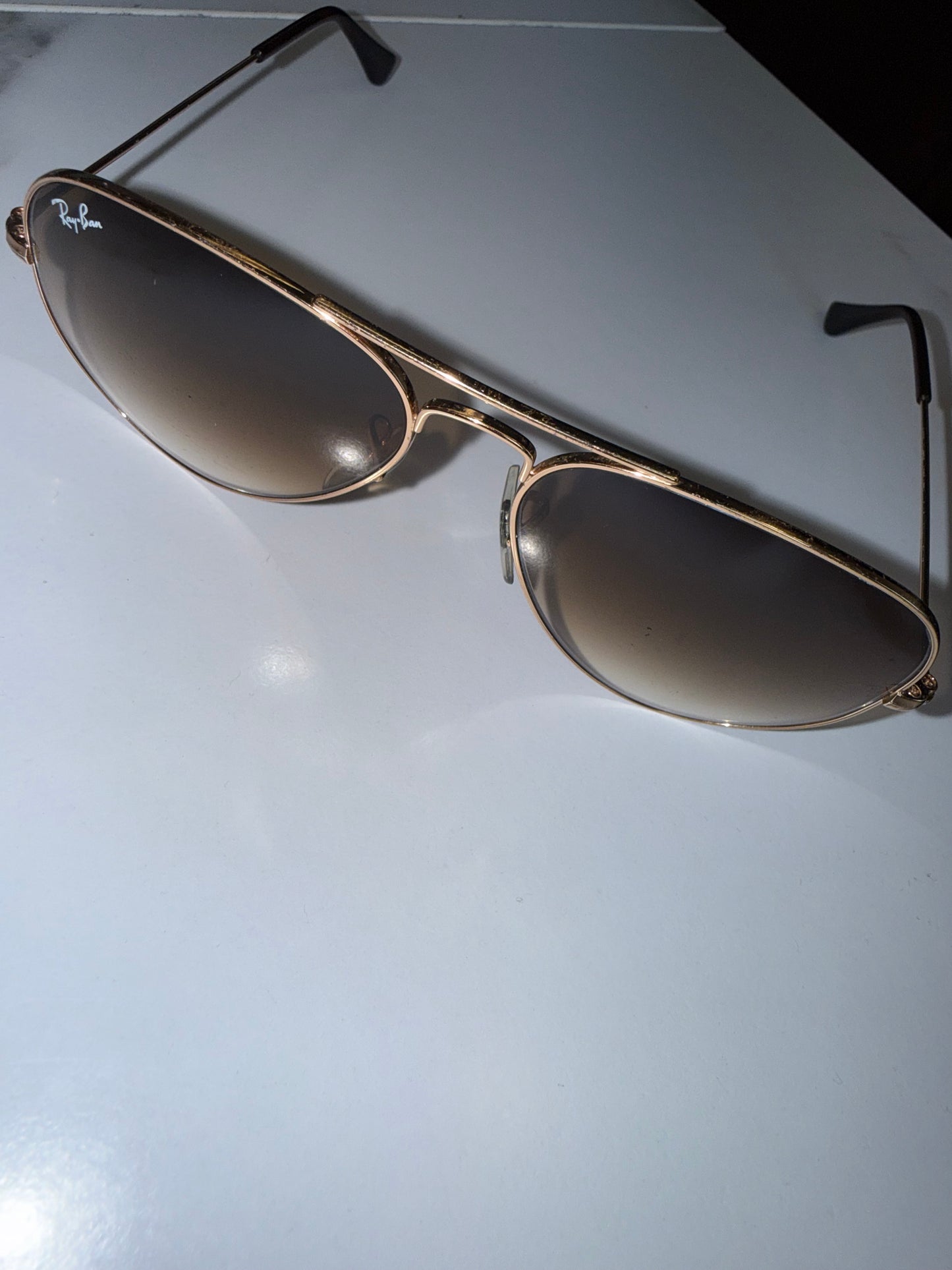 Ray-Ban Gold/Brown Aviator Gradient Sunglasses