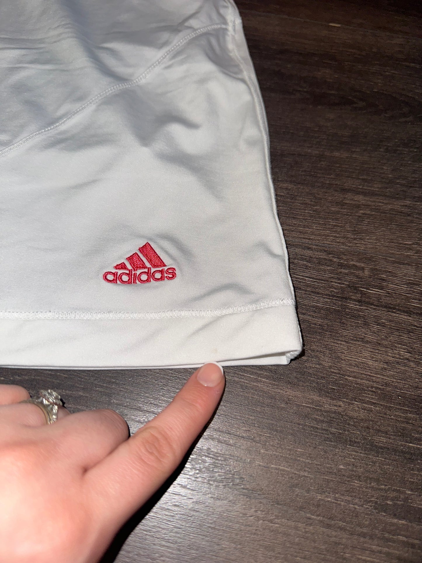 adidas White Sporty Skort with Pink Logo