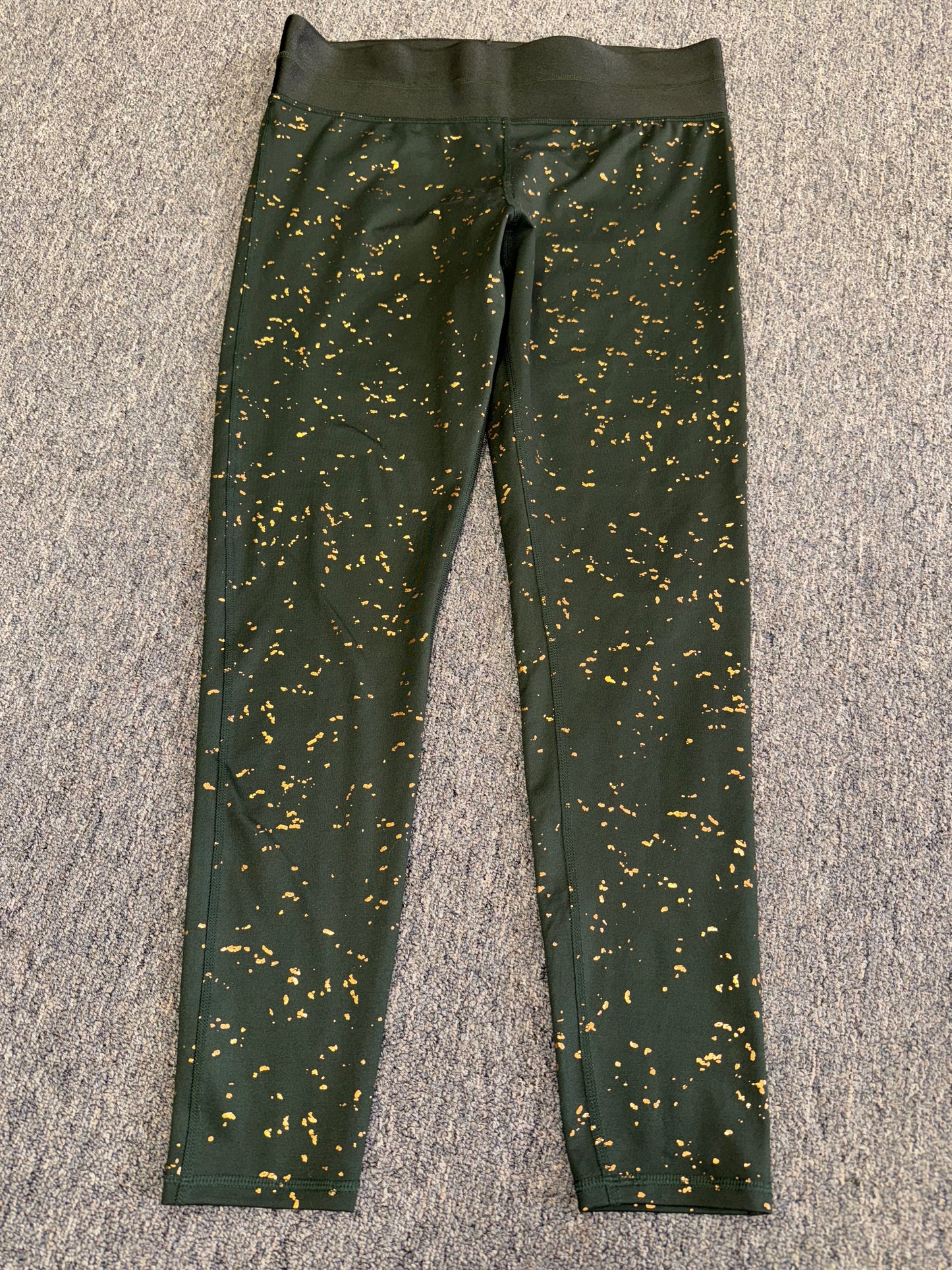 Champion (XL) Green Leggings with Paint Splatter Pattern