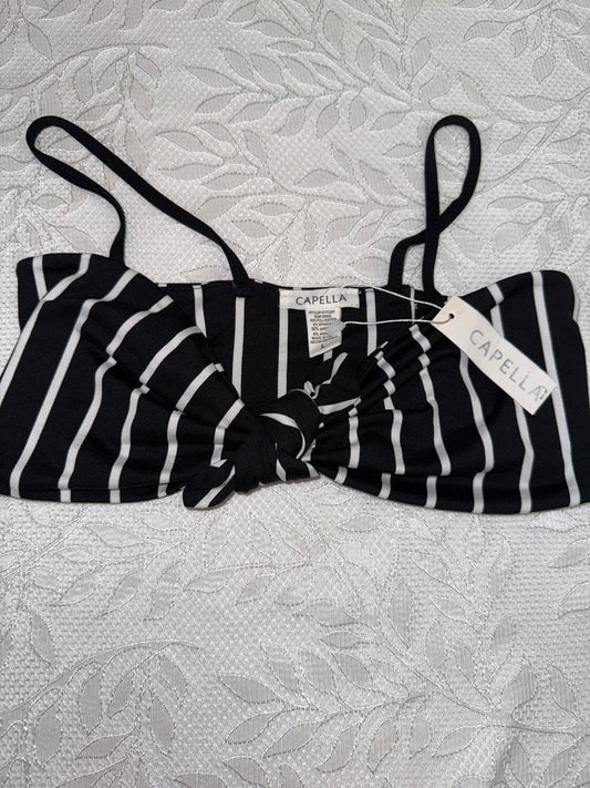 NWT Capella (Large) Brand New Black & White Striped Cropped Tank Top