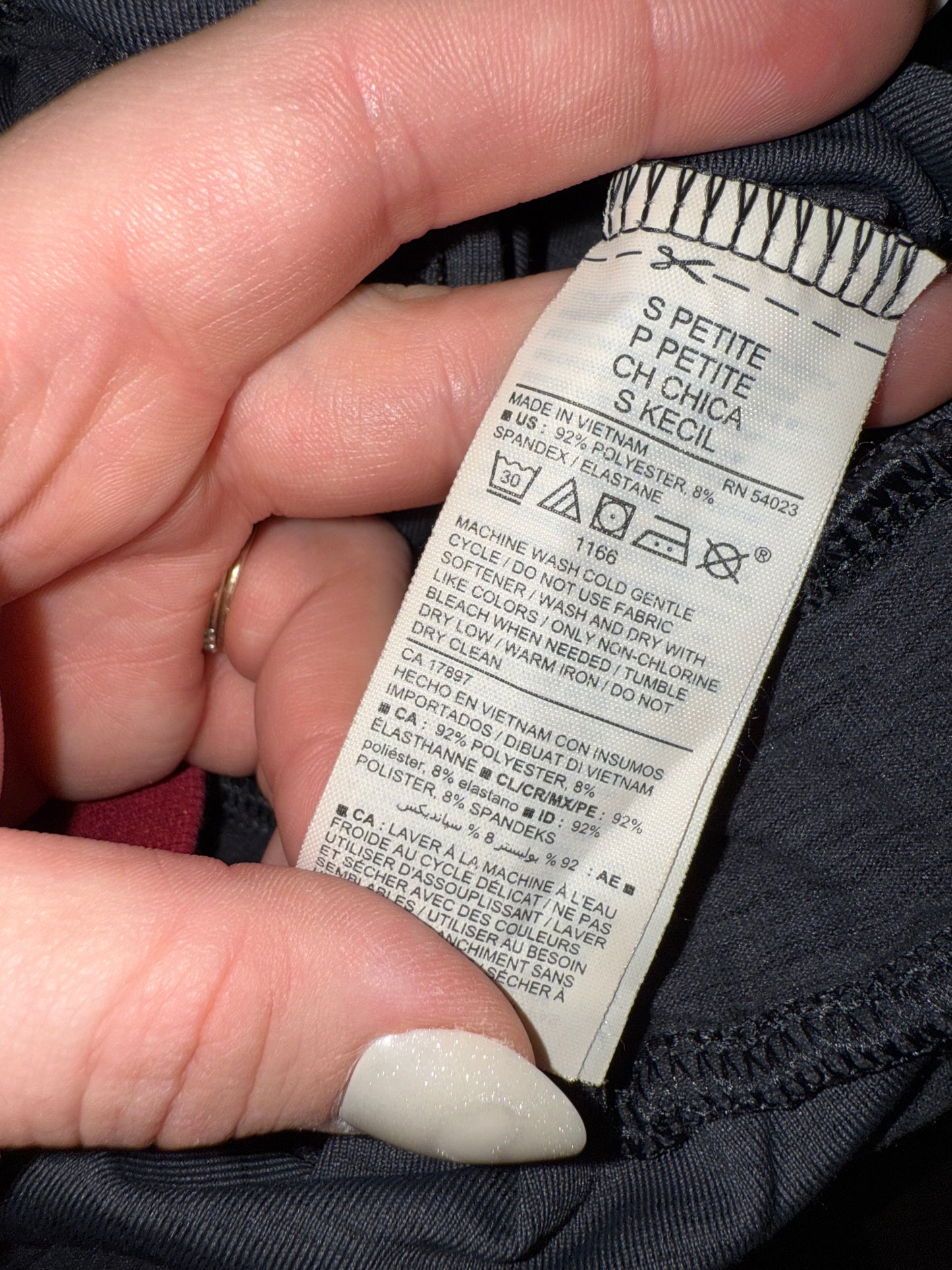 Old Navy Active (Small Petite) Dark Grey Breath On Romper with Drawstring Waist