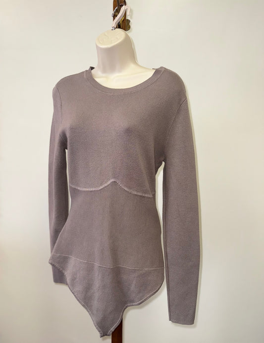 Abercrombie & Fitch (XL) Brown Long Sleeve Knit Form Fitting Ribbed Bodysuit