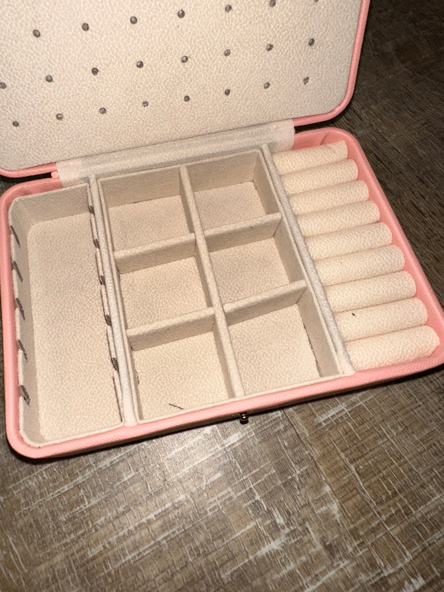 Small Travel Sized Pink Rectangular Jewelry Box