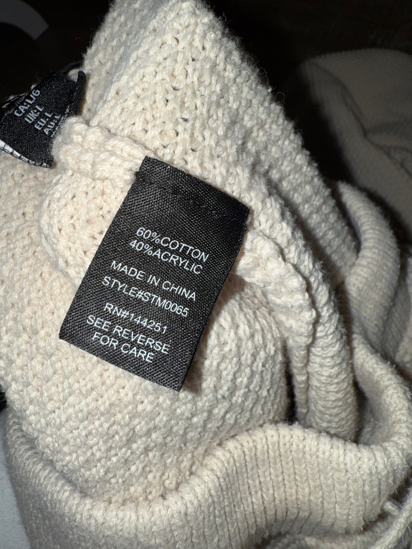 Art Of Rhetoric (Large) Cream Knit Jogger Sweatpants