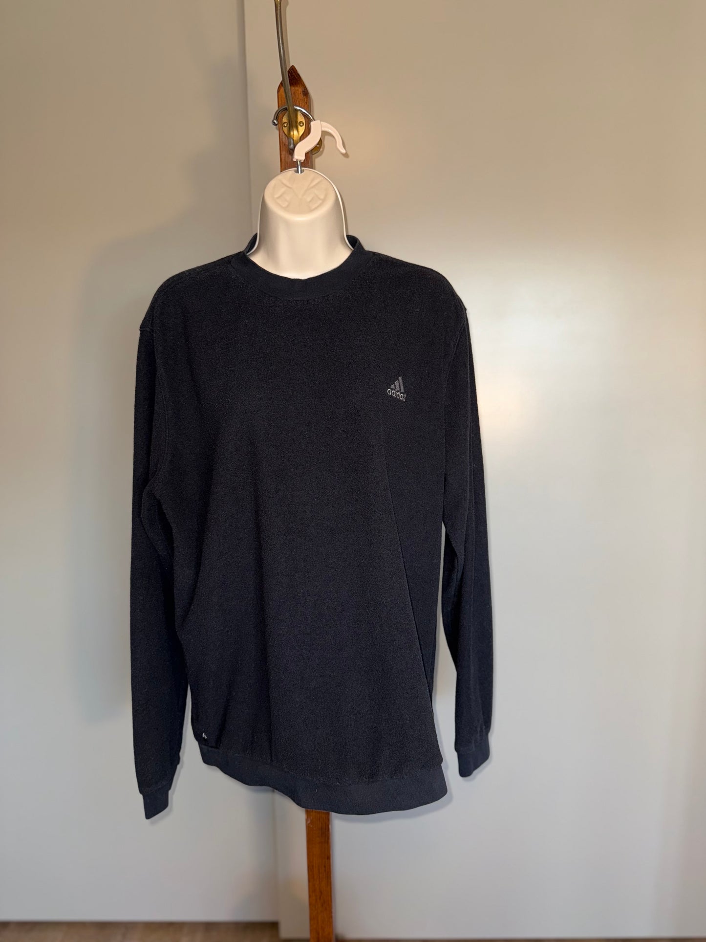 adidas (Large) Black Fleece Crewneck Sweatshirt