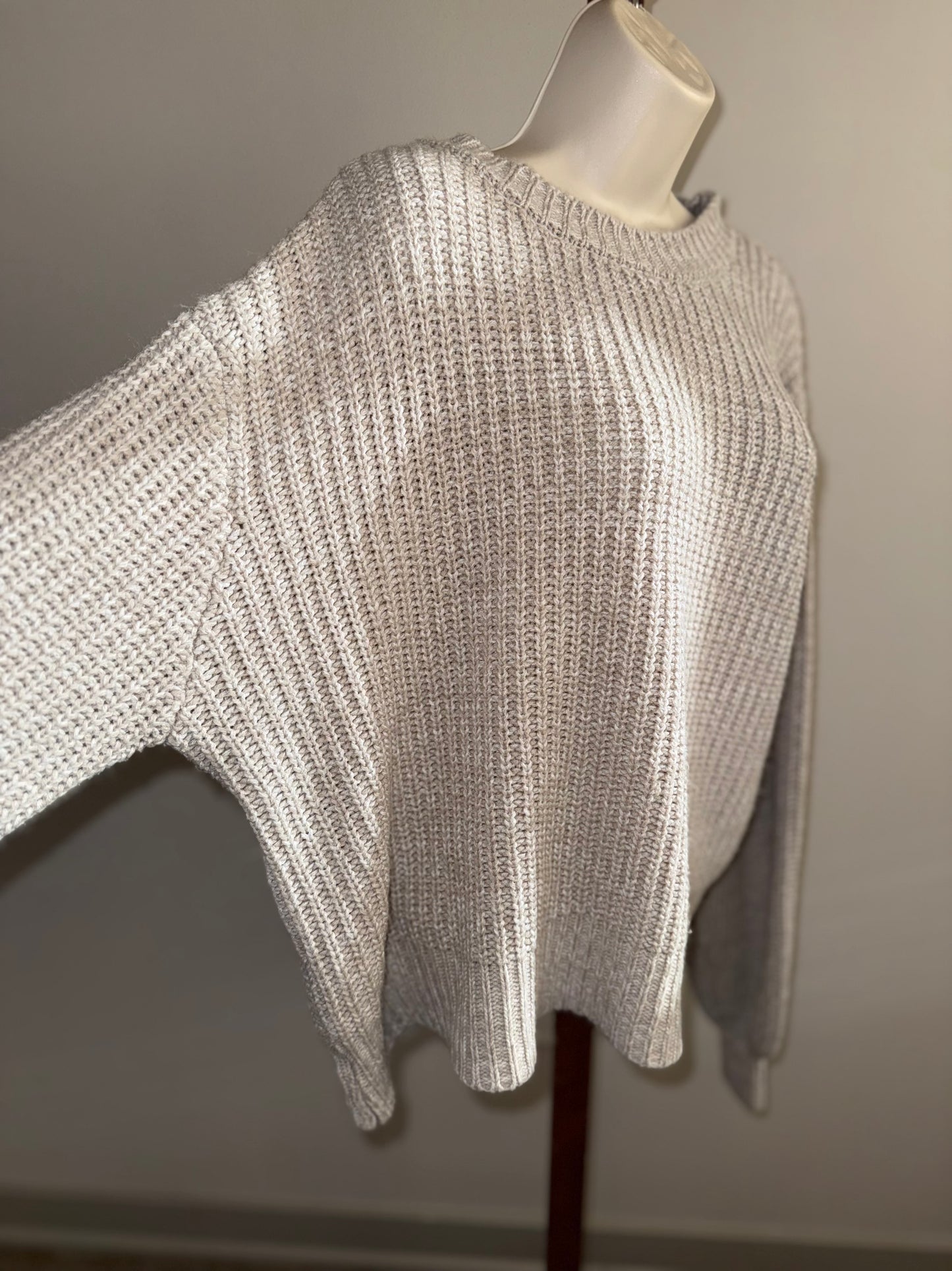 Zenana (Large) Cream Knit Sweater
