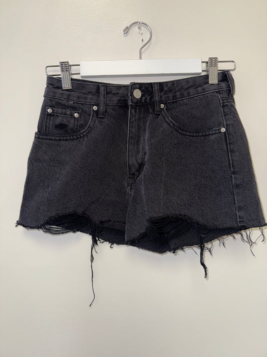 PacSun (26) Black Distressed Denim High Rise Festival Jean Shorts