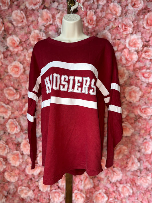PINK Victoria’s Secret (Medium) Red//White Hoosiers Jersey Crewneck Sweatshirt