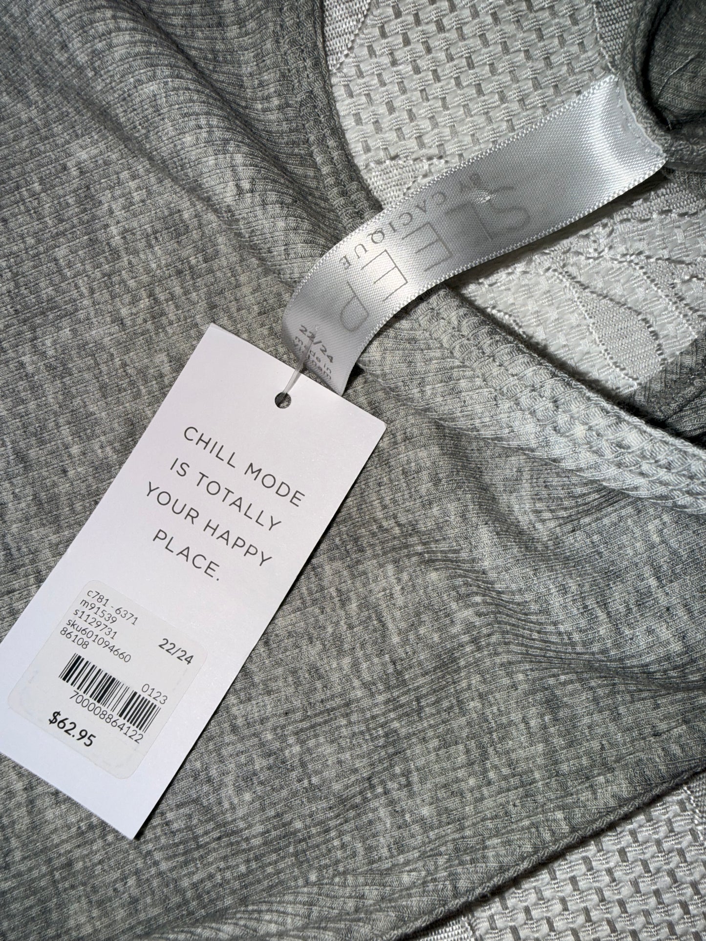 NWT Cacique (22/24) Brand New Grey Lightly Ribbed Sleepwear Bodysuit